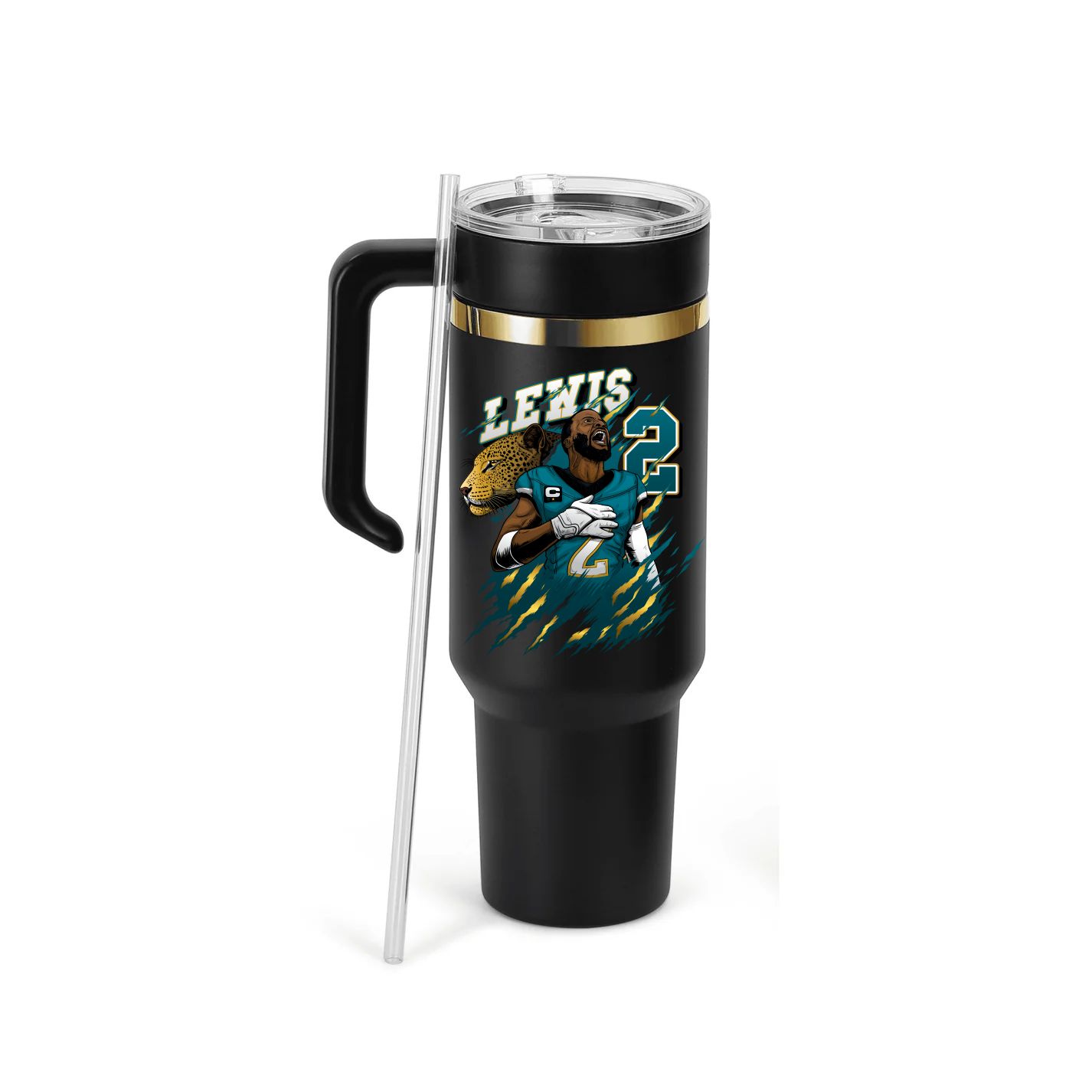 Jourdan Lewis' 40oz Electroplated Tumbler with Handle - Jag