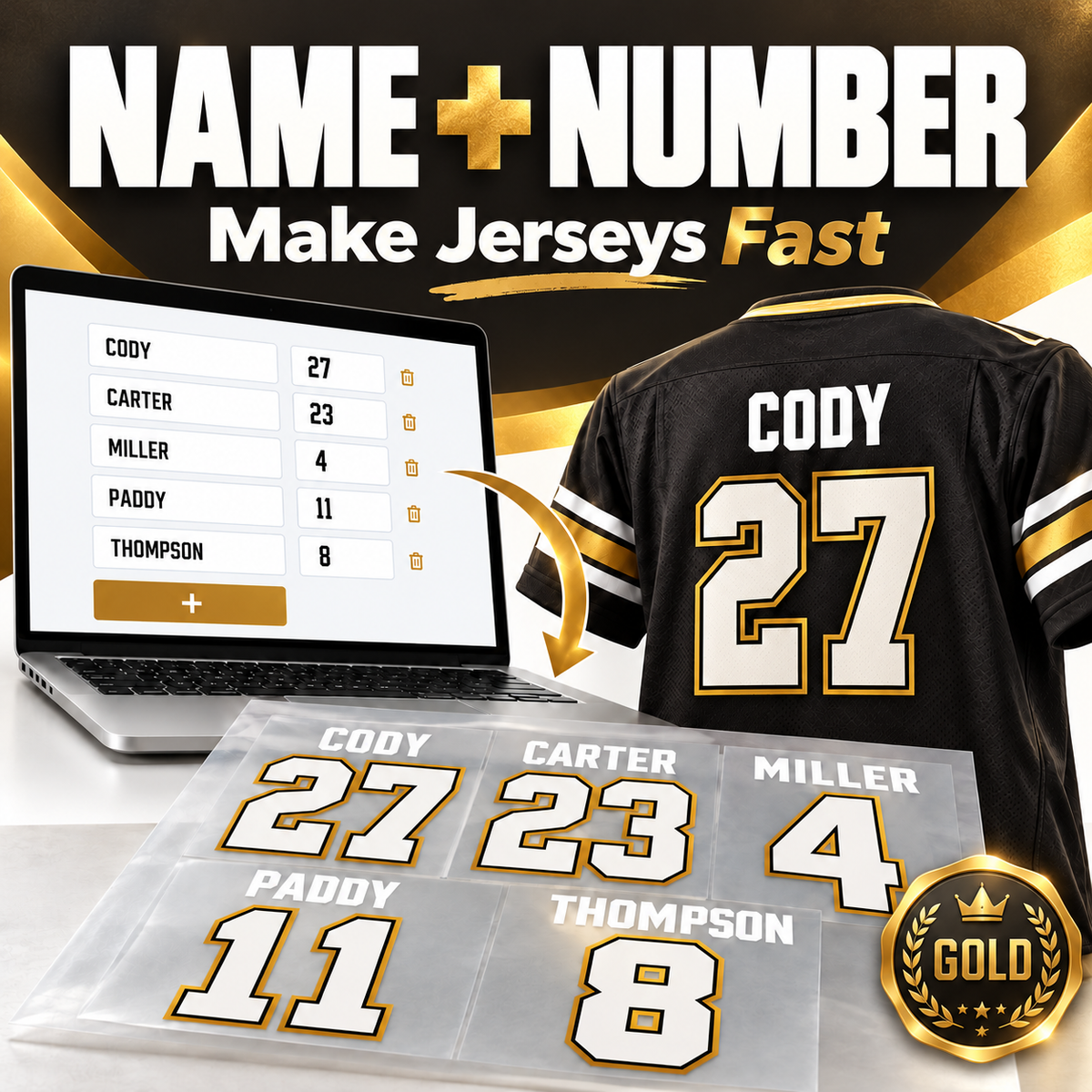 GOLD Tier Apparel Gang Sheet - PRINT ONLY