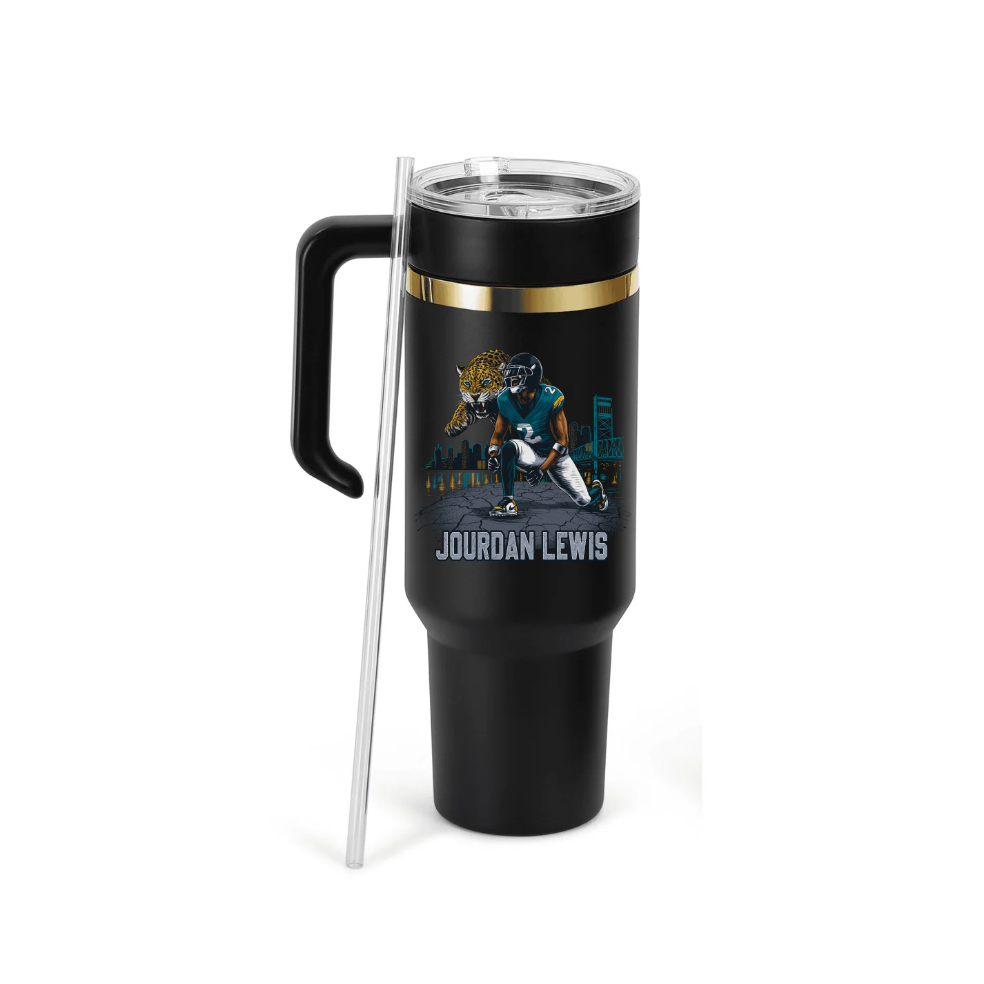 Jourdan Lewis' 40oz Electroplated Tumbler with Handle - Jax