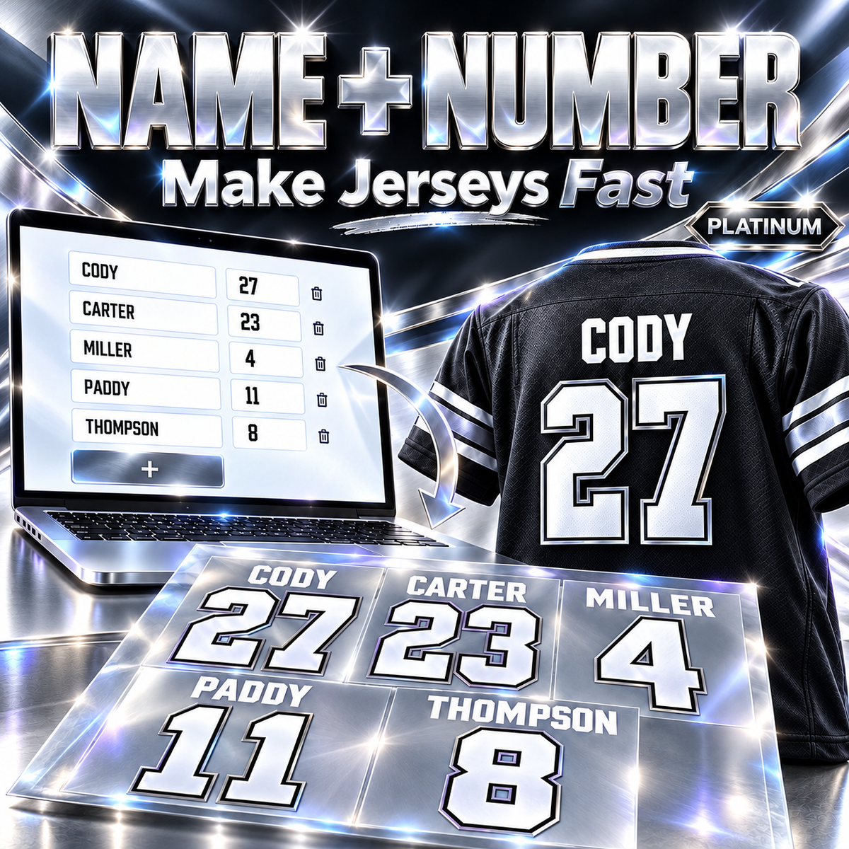PLATINUM Tier Apparel Gang Sheet - PRINT ONLY